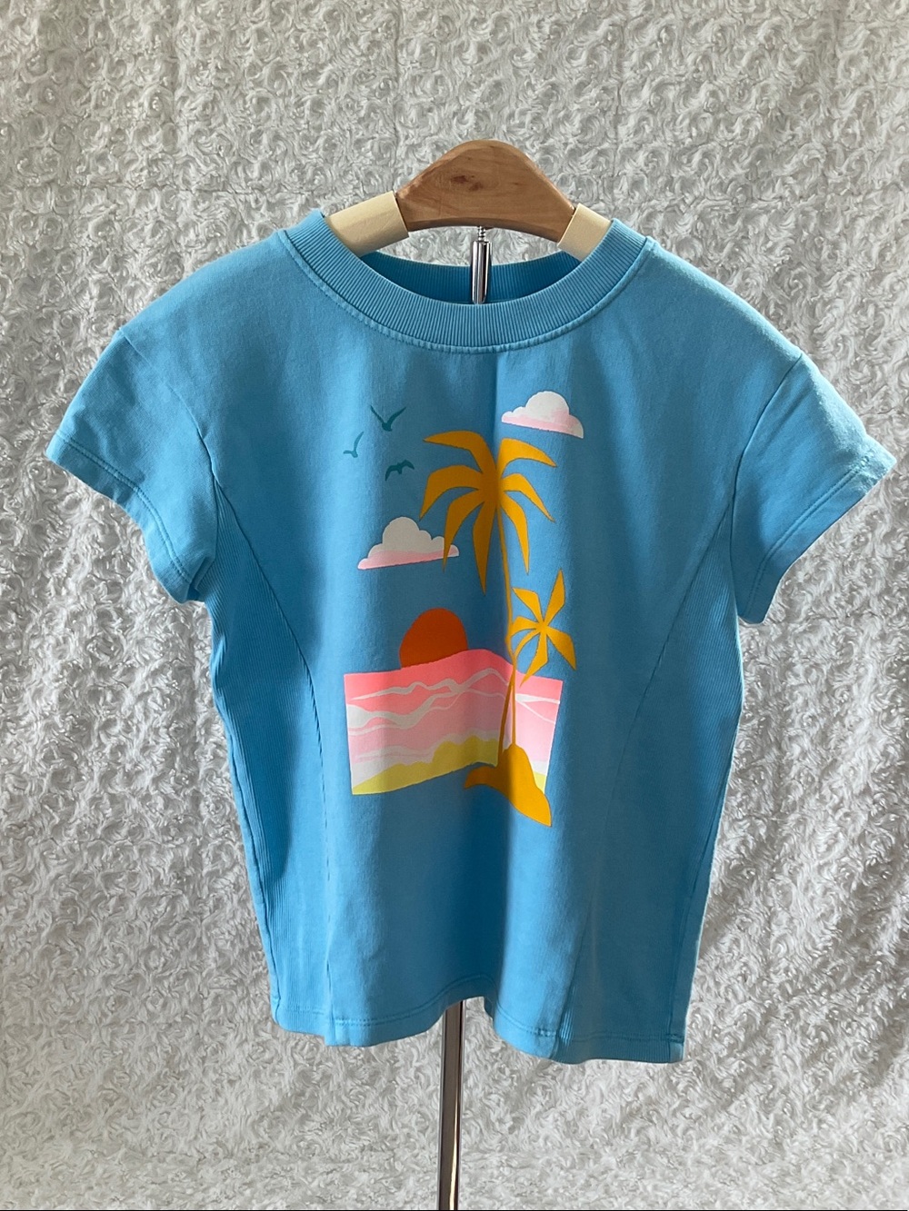 Cat & Jack Blue Sweatshirt Tee with Summer Graphic